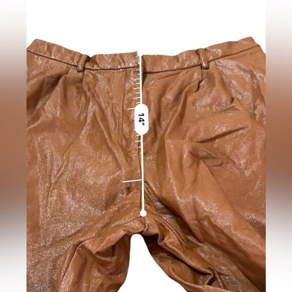RTR Slate & Willow Brown Faux Leather High‎ Rise Wide Leg Pants Sz XL - Picture 12 of 14